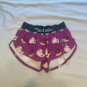 Chicknleg Running Shorts Chocolate Milk Pattern